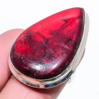 Natural Red Labradorite Gemstone 925 Sterling Silver Gift Ring Size 8 D0j88