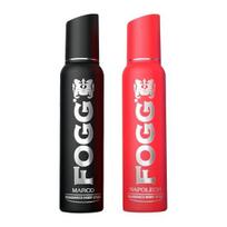 Fogg Marco & Napoleon No Gas Deodorant for Men, Long Lasting Perfume Body Spray, 2 x 150ml (Pack Of 2) black
