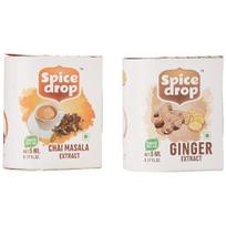 Spice Drop Chai Masala Spicy Tea Combo | Ginger (Adrak), Tea Masala (Chai Masala)| 1 bottle 180 drops| Flavours 360 cups | 5 ML x 2 Packs