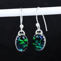 Australijos Tripleto Opalas Brangakmenis 925 Sterlingas Sidabras Auskaras, Boho Sidabriniai Papuošalai Kabantys Auskarai, Dovanos Gimtadieniui Dovanos Jai 2.16" juoda
