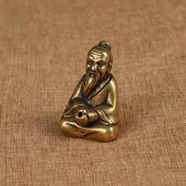 Antique Bronze Taoism Lao-Tse LaoZi Soothe the Nerves Statue Pure Copper Buddha Figurines Ornaments Incense Burner Home Decor