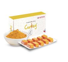 Curkey pastilės, skirtos greitam gerklės skausmui malšinti, pagamintos iš natūralaus kurkumino ekstrakto | 10 pastilių be cukraus (pakuotė po 1)