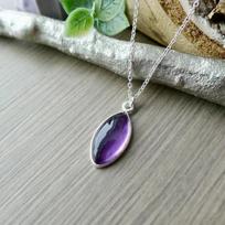Ametisto brangakmenio vientiso 925 svarų sterlingų sidabro 18 colių grandinėlės rankų darbo dizainerio moteriškas karoliai 18 Inch violetinė