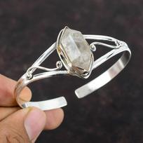 Herkimer deimantinės apyrankės rankų darbo rankogalių apyrankė 925 sterlingų sidabrinė rankogalių apyrankė brangakmeniu reguliuojama apyrankė Dovana jos boho stiliaus papuošalams