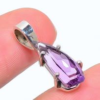 Natural Amethyst Gemstone Handmade 925 Solid Sterling Silver Pendant 0.99  u6b65