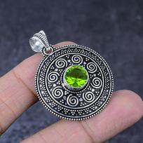 Tsavorite Gemstone Handmade 925 Sterling Silver Gift Jewelry Pendant 1.75  E3f18