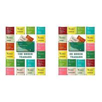 Teabox Green Tea Sampler Bags 100pcs (10pcs X 10 flavors) & Teabox Green Tea Sampler Bags 20pcs (2pcs X 10 flavors)