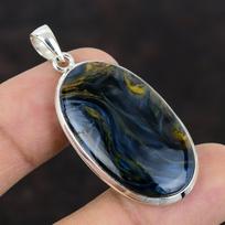 Pietersito pakabukas Tikro akmens pakabukas 925 svarų sterlingų sidabro pakabukas Rankų darbo boho papuošalas Etninio stiliaus pakabukas Sidabro papuošalas dovanai