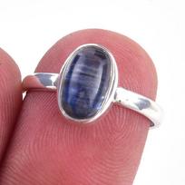 Natural Kyanite Gemstone Handmade 925 Solid Sterling Silver Ring Size 6 n9b47