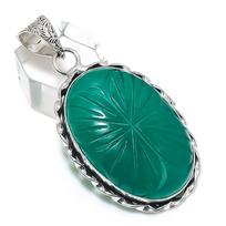 Natural Emerald Gemstone Handmade 925 Sterling Silver Jewelry Pendant 2.21  E4c14