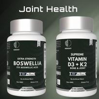 Sąnarių sveikata Vitaminas D3+K2 Bosvelijos ekstraktas 75 % kapsulės kaulai ir sąnarių palaikymas Pack = 60 Capsules