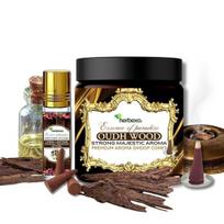 Oud Attar ir žolelių dhoop rinkinys, ilgai išliekantis, netoksiškas, be alkoholio, mažai dūmų natūralus oud attar ir dhoop rinkinys (Oud)