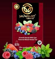 Muwest Naturel Detox žolelių arbata - Mišrių uogų skonio, 30 pakelių sveikam ir sportiškam gyvenimo būdui