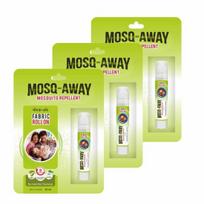Leeford Mosq Away 100% Natūralus Uodų Atbaidymo Audinio Ritinėlis-Aplikatorius 3 vnt. Pakuotė (10 ml kiekvienas) -Natūralūs ingredientai | 8 valandų ilgai išliekanti apsauga