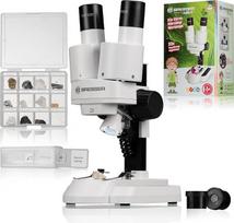 "Bresser" jaunesnysis stereo 3D mikroskopas ICD-Pro su 20x ir 50x didinimu vaikams ir suaugusiesiems, skirtas akmenims, monetoms, vabzdžiams ir daugybei kitų dalykų stebėti