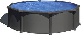 "Gre Pool KIT460GY" - apvalus plieninis antžeminis baseinas su antracito spalvos nuimamu sodo baseinu 460 x 120 cm