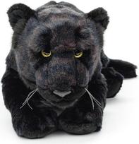 "Uni-Toys" - Juodoji pantera, gulinti - 44 cm (ilgis) - Pliušinis laukinis gyvūnas - Pliušinis žaislas, pliušinis žaislas
