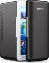 AstroAI 2 in 1 mini šaldytuvas, 6 litrų talpos šaldytuvas / 8 skardinės su aušinimo ir šildymo funkcija, 12 V/220 V lizdas, skirtas automobiliams, biurams ir bendrabučiams, juodas