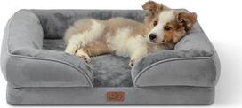 BEDSURE ortopedinė lova šunims, ergonomiška sofa šunims, 71 x 58 cm, kušetė mažiems šunims, skalbiama, neslystanti, pilka