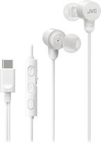 JVC HA-FR29UC-W USB-C ausinės, DA keitiklis, Hi-Res Audio, mikrofonas su nutildymo jungikliu, patogūs silikoniniai ausų kištukai, 3 mygtukų nuotolinio valdymo pultelis, Plug & Play, skirtos kompiuteriui / išmaniajam telefonui / žaidimams, balta spalva