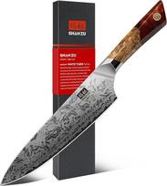 SHAN ZU Damasko virtuvinis peilis, virėjo peilis, japoniškas virėjo peilis, pagamintas iš SG2 miltelinio plieno, rankų darbo virėjo peilis, pagamintas iš 91 sluoksnio Damasko plieno, 20 cm profesionalus virėjo peilis su klevo rankena