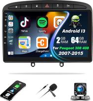 SIXTOP 2 + 64GB: "Android 13" automobilinis radijas "Peugeot 308/408" 2007-2013 m. su "Carplay Android Car", 9 colių jutiklinio ekrano automobilinis radijas su GPS "WiFi" FM/RDS "Bluetooth Mirror Link" AUX + AHD atbulinės eigos kamera ir mikrofonas