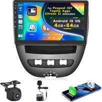 [4+64GB] Inefala 10 colių jutiklinis ekranas Android 13 automobilinis radijas Peugeot 107/Toyota Aygo/Citroen C1 2004-2014 su belaidžiu Carplay Android automobilinis radijas Bluetooth su GPS WiFi RDS atbulinės eigos kamera ir mikrofonu
