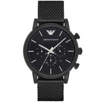 Emporio Armani AR1968 Juodo ciferblato Chronografo vyriškas laikrodis 46 juoda