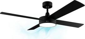 "Cecotec EnergySilence Aero 5200 Line" lubų ventiliatorius su nuotolinio valdymo pulteliu, laikmačiu ir LED apšvietimu, 60 W, varinis variklis, 132 cm, 4 mentės, 3 greičiai, žiemos funkcija (juodas)