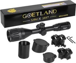 "Goetland" šautuvo optinis taikiklis 3-9 x 50 "Airsoft Mil Dot Look R4 Reticle" su montavimo žiedais SFP Raudona žalia žalia mėlyna, skirtas taktiniams medžiokliniams pneumatiniams šautuvams, sportiniams šauliams