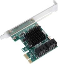 "Goshyda" SATA 3.0 išplėtimo kortelė, 4 prievadų PCIE į SATA 3.0 išplėtimo valdiklio plokštės adapteris 6G su didesniu radiatoriumi ir 2U pertvara