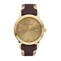 Burberry BU9017 moteriškas laikrodis The City Check auksinis korpusas