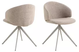 Valgomojo kėdė Ella Seat beige Monza 60, Base steel matt grey, 2 vnt