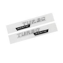 2 vnt. ABS Automobilio Sparno Turbo 4MATIC Logotipo Emblema Ženklelis Lipdukas A45 C117 CLA 35 45 GLA45 X247 GLE53 Priedams Turbo 4MATIC sidabras/juoda