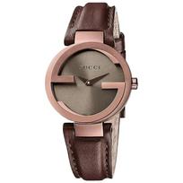 Gucci YA133504 Moteriškas laikrodis su į interlocking dizaino rudu ciferblatu 29