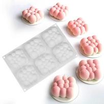 3D Debesies Torto Forma Silikoninės Formos Kvadratinės Burbulinės Formos Kepimui 6 Lizdai Naujas Pelės Torto Kepimo Rinkinys