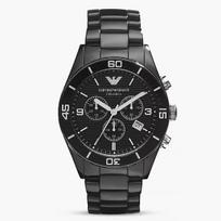 Emporio Armani AR1421 Juodos keramikos chronografas vyriškas laikrodis juoda