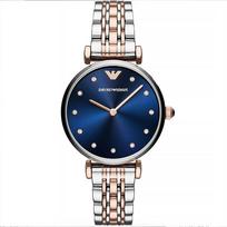 Emporio Armani AR11092 Gianni T Bar Krištolinis Mėlynas Ciferblatas Dvispalvis Moteriškas Laikrodis 32