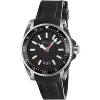 Gucci YA136303 Dive Juodas ciferblatas Silikoninė apyrankė Vyriškas laikrodis 40