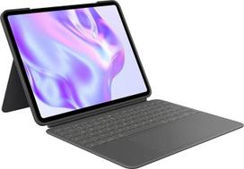 "Logitech Combo Touch iPad Pro" 13 colių (M4) (2024) klaviatūros dėklas - nuimama apšviesta klaviatūra ir laikiklis, patogus rašymas, daugiafunkcinis režimas, vokiškas QWERTZ - grafitinis