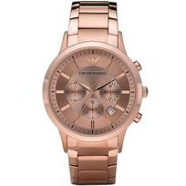 Emporio Armani AR2452 rožinio aukso vyriškas laikrodis rožinio aukso spalvos