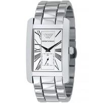 Emporio Armani AR0145 klasikinis balto ciferblato vyriškas laikrodis sidabras