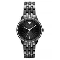 Emporio Armani AR1478 Moteriškas keraminis juodo kristalo laikrodis juoda
