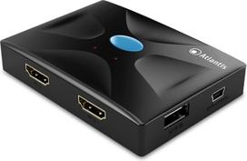 "Atlantis" KVM HDMI jungiklis USB HDMI KVM jungiklis (klaviatūra, pelė, VGA) su 2 prievadais HDMI įvesties / išvesties palaikymas Pelė ir USB klaviatūros jungiklis, skirtas valdyti 3840 x 2160/30 Hz ir