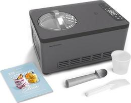 "Springlane Elisa" ledų ir jogurto gaminimo aparatas, 2,0 l, su 220 W savaiminio aušinimo kompresoriumi, nerūdijančio plieno, su aušinimo ir šildymo funkcija, su receptų knyga (Elisa antracitas)