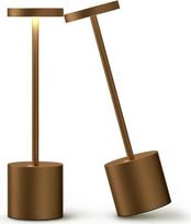 SLSMD belaidis stalinis šviestuvas, 5000 mAh metalo aliuminio LED baterijos stalinis šviestuvas, nešiojamas USB įkraunamas naktinis šviestuvas, tinkamas vidaus patalpoms, lauko valgomajam, barui, terasai (2 Titanium)