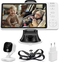 APPS2Car 2-in-1 kūdikių monitorius su kamera 1080P kūdikių monitorius namuose ir automobilyje su HDR naktinio matymo kūdikių monitorius su kamera be "WiFi" (maksimalus diapazonas apie 300 m) Vaizdo kūdikių monitorius su domofonu