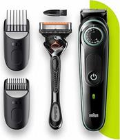 Braun barzdos kirptuvas 3 BT3341, barzdos kirpimo mašinėlė vyrams, plaukų kirpimo mašinėlė, veido plaukai, patikimi ašmenys, 39 ilgio nustatymai, juoda/žalia spalva
