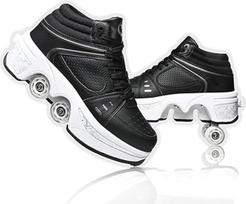 Riedlentės, batai su ratukais Riedlentės mergaitėms vyrams, riedlentės batai Patogūs ir kvėpuojantys Quad Skates Reguliuojamos riedučių riedlentės Paslėpti ratai Treniruokliai su ratukais