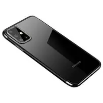 Clear Color dėklas Gel TPU Electroplating frame Cover Samsung Galaxy A72 4G dėklas telefonui juodos spalvos